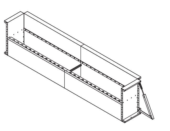 14' Wide Bench 6"R 42" Wall W/ Two SP890ST